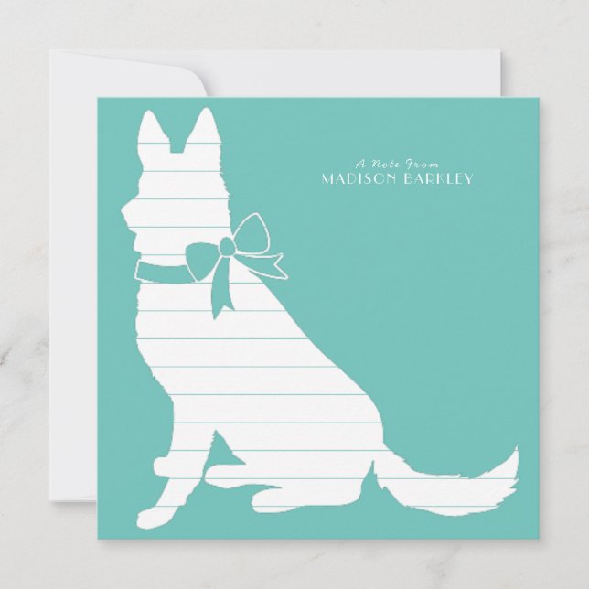 German Shepherd Dog Puppy Thank You Card (Front)