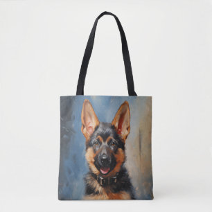 German Shepherd dog puppy Tote Bag