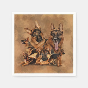 German Shepherd Dog - puppy, young, adult Napkin