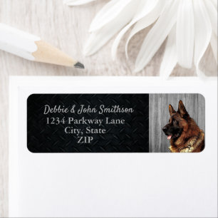 German Shepherd Dog Return Address Animal Cute Label