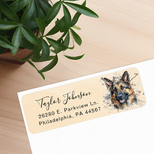 German Shepherd Dog Return Address Label