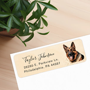 German Shepherd Dog Return Address Label