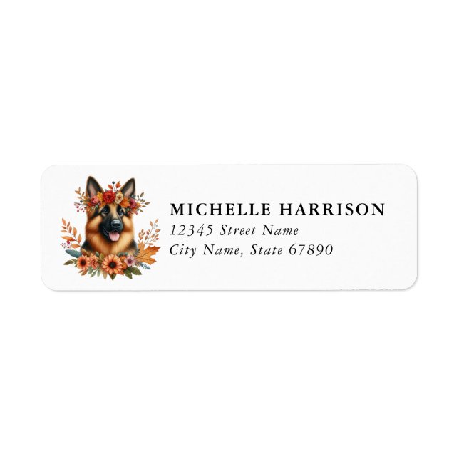 German Shepherd Dog Return Address Labels (Front)