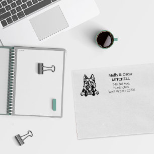 German Shepherd Dog Return Address Rubber Stamp