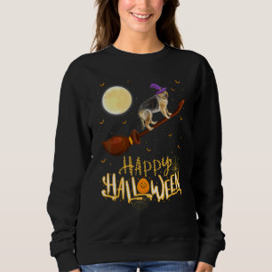 German Shepherd Dog Ride Witch Shotgun Halloween Sweatshirt