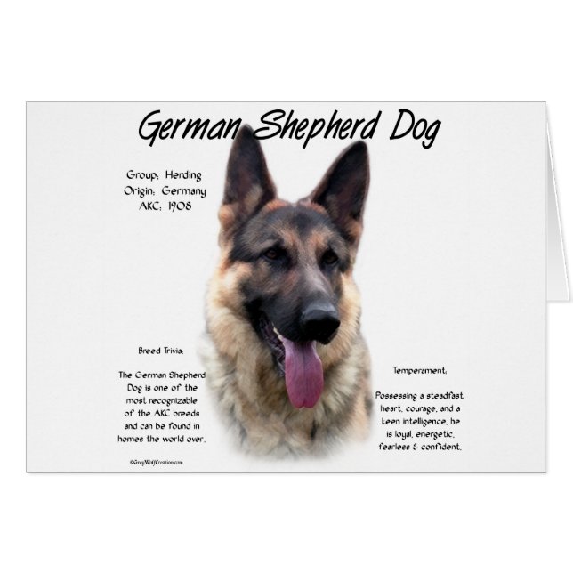 German Shepherd Dog (sable) History Design (Front Horizontal)