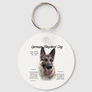 German Shepherd Dog (sable) History Design Key Ring