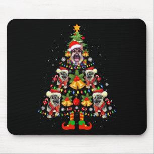 German Shepherd Dog Santa Hat Christmas Tree Xmas Mouse Pad