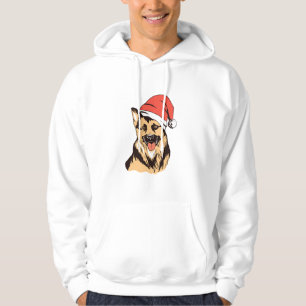 German Shepherd Dog Santa Hat - Funny Christmas Hoodie