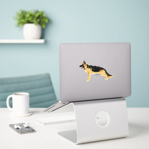 German Shepherd Dog Side  Illustration Sticker
