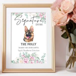 German Shepherd Dog Signature Drink Sign