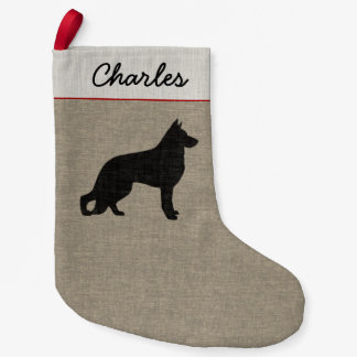 German Shepherd Dog Silhouette Personalised K-9 Small Christmas Stocking