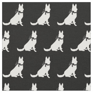 German Shepherd Dog Silhouette Pet Fabric