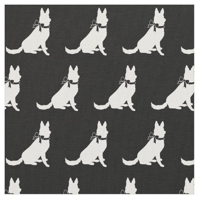 German Shepherd Dog Silhouette Pet Fabric (Close Up)