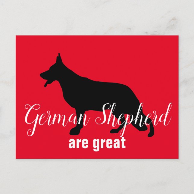German Shepherd Dog Silhouette Postcard (Front)
