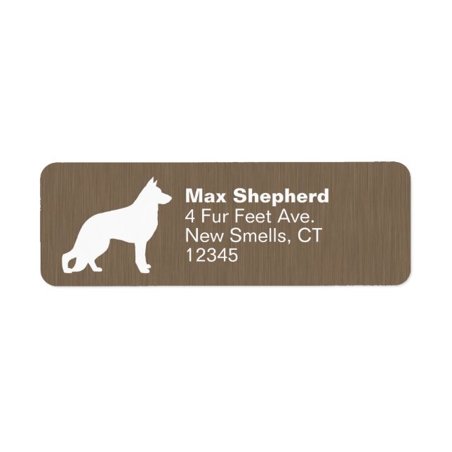 German Shepherd Dog Silhouette Return Address Label (Front)