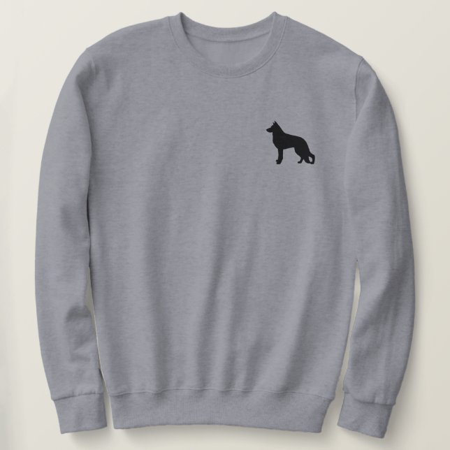 German Shepherd Dog Silhouette Sweatshirt (Design Front)