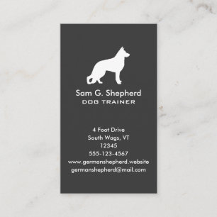 German Shepherd Dog Silhouette Vertical Business Card
