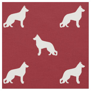 German Shepherd Dog Silhouettes GSD Pattern Fabric