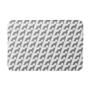 German Shepherd Dog Silhouettes Pattern Bath Mat