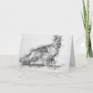 German shepherd dog sketch Folded Greeting Card. Card