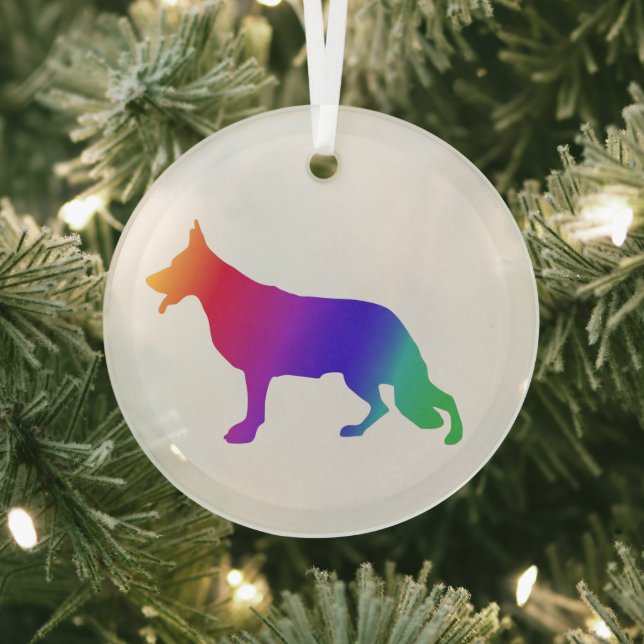 German Shepherd Dog special  Glass Tree Decoration (Insitu)