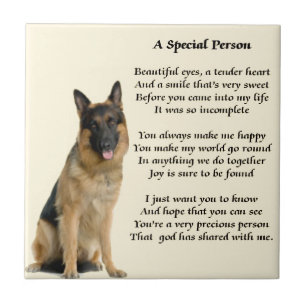German Shepherd Dog - Special Person Poem Ceramic Tile