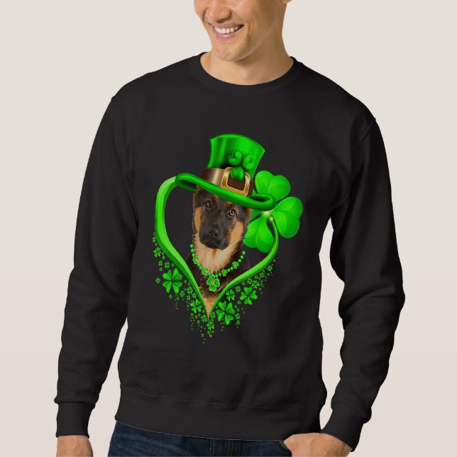 German Shepherd Dog St Patricks Day Lover Irish Sh Sweatshirt (Front)