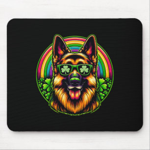 German Shepherd Dog St Patricks Day Rainbow Women Mouse Pad