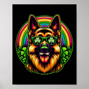 German Shepherd Dog St Patricks Day Rainbow Women Poster