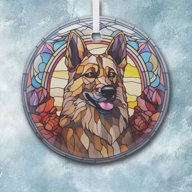 German Shepherd Dog Stained Glass Tree Decoration (Creator Uploaded)