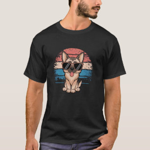German Shepherd Dog Sunglasses Sunset Funny Friend T-Shirt