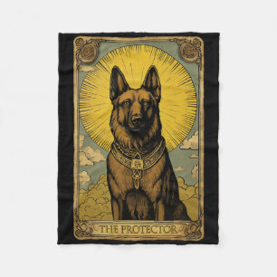 German Shepherd Dog Tarot Card Fleece Blanket
