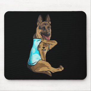 German Shepherd Dog Tattoo I Love Mum Mothers Day Mouse Pad