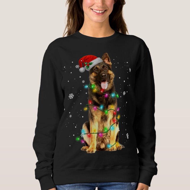 German Shepherd Dog Tree Christmas Sweater Xmas Do (Front)