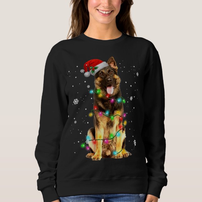 German Shepherd Dog Tree Christmas Sweater Xmas Do (Front)