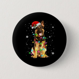 German Shepherd Dog Tree Christmas Sweater Xmas Do 6 Cm Round Badge