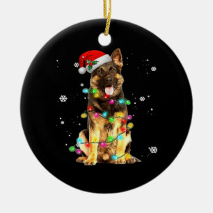 German Shepherd Dog Tree Christmas Sweater Xmas Do Ceramic Ornament