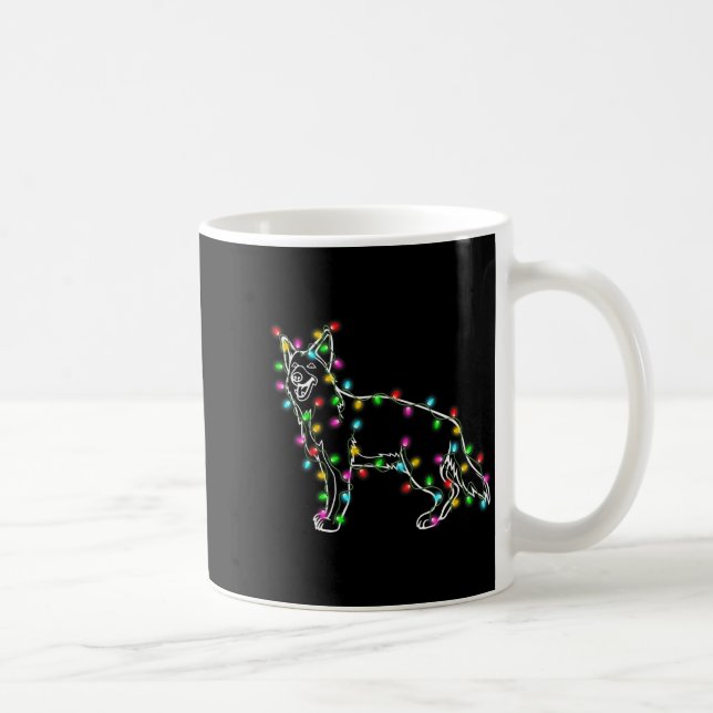 German Shepherd Dog Tree Christmas Sweater Xmas Do Coffee Mug (Right)