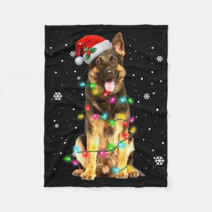 German Shepherd Dog Tree Christmas Sweater Xmas Do Fleece Blanket