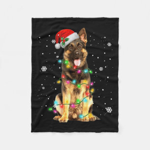 German Shepherd Dog Tree Christmas Sweater Xmas Do Fleece Blanket