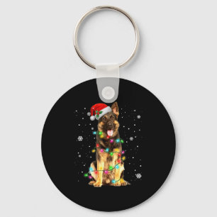 German Shepherd Dog Tree Christmas Sweater Xmas Do Key Ring