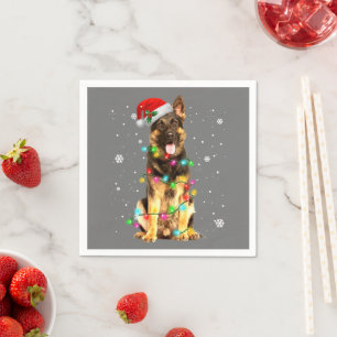 German Shepherd Dog Tree Christmas Sweater Xmas Do Napkin