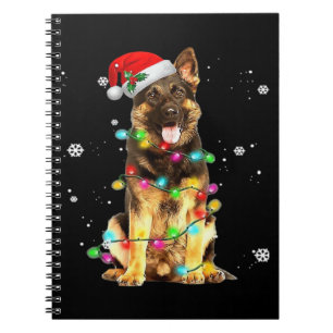 German Shepherd Dog Tree Christmas Sweater Xmas Do Notebook