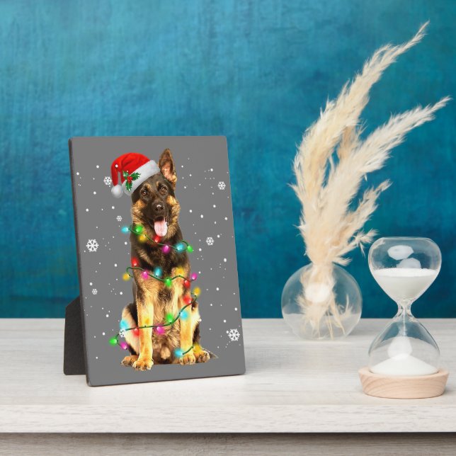 German Shepherd Dog Tree Christmas Sweater Xmas Do Plaque (Side)