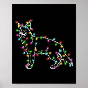 German Shepherd Dog Tree Christmas Sweater Xmas Do Poster
