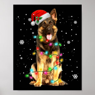 German Shepherd Dog Tree Christmas Sweater Xmas Do Poster
