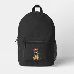 German Shepherd Dog Tree Christmas Sweater Xmas Do Printed Backpack