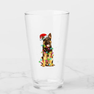 German Shepherd Dog Tree Christmas Sweater Xmas Glass