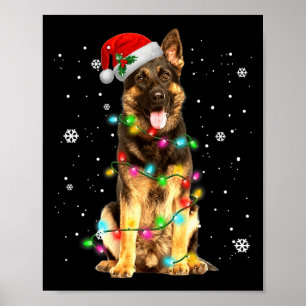 German Shepherd Dog Tree Christmas Xmas Dogs Gifts Poster
